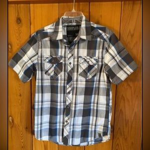 Plaid Short Sleeve Shirt Size M